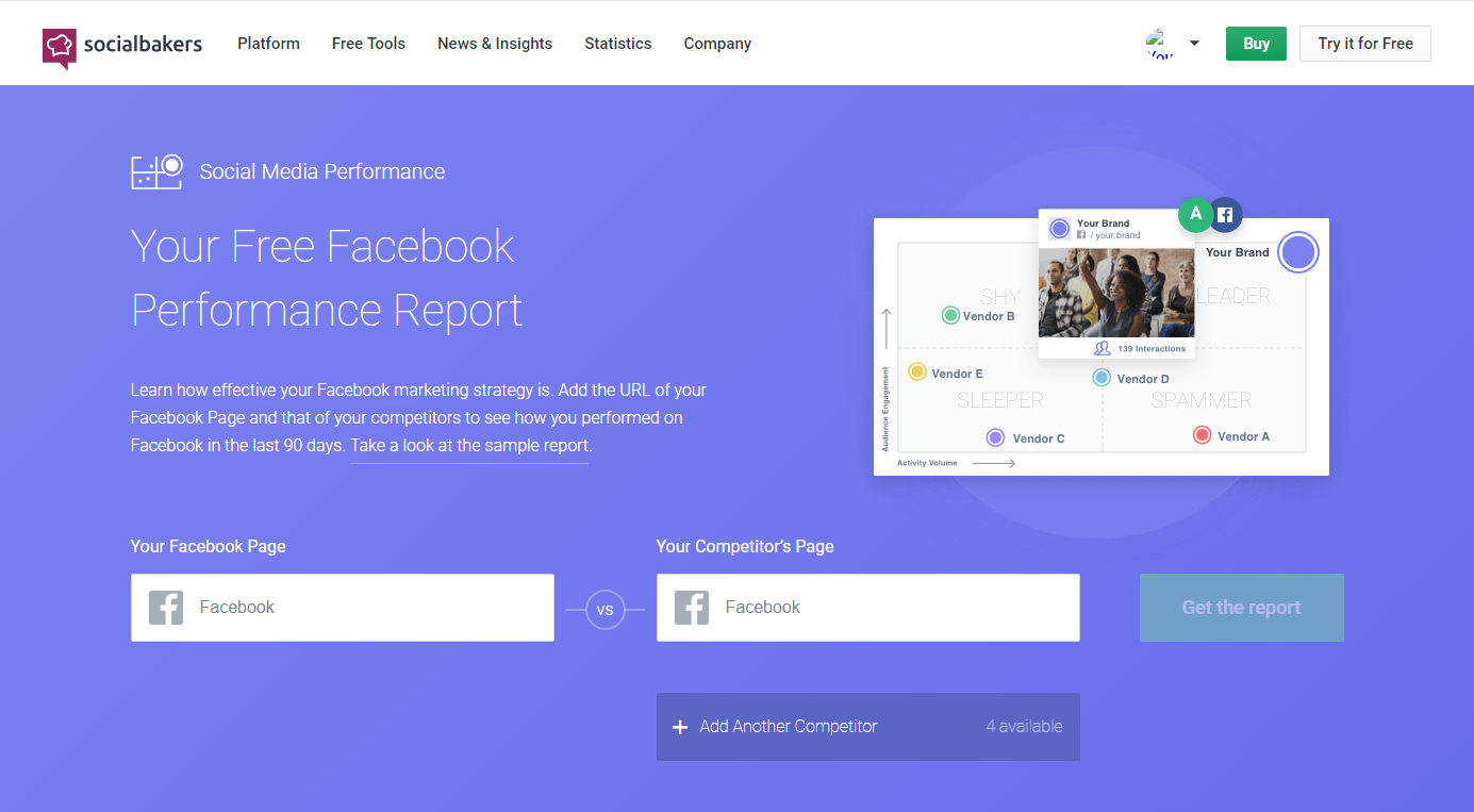 Скриншот (снимок экрана) Socialbakers