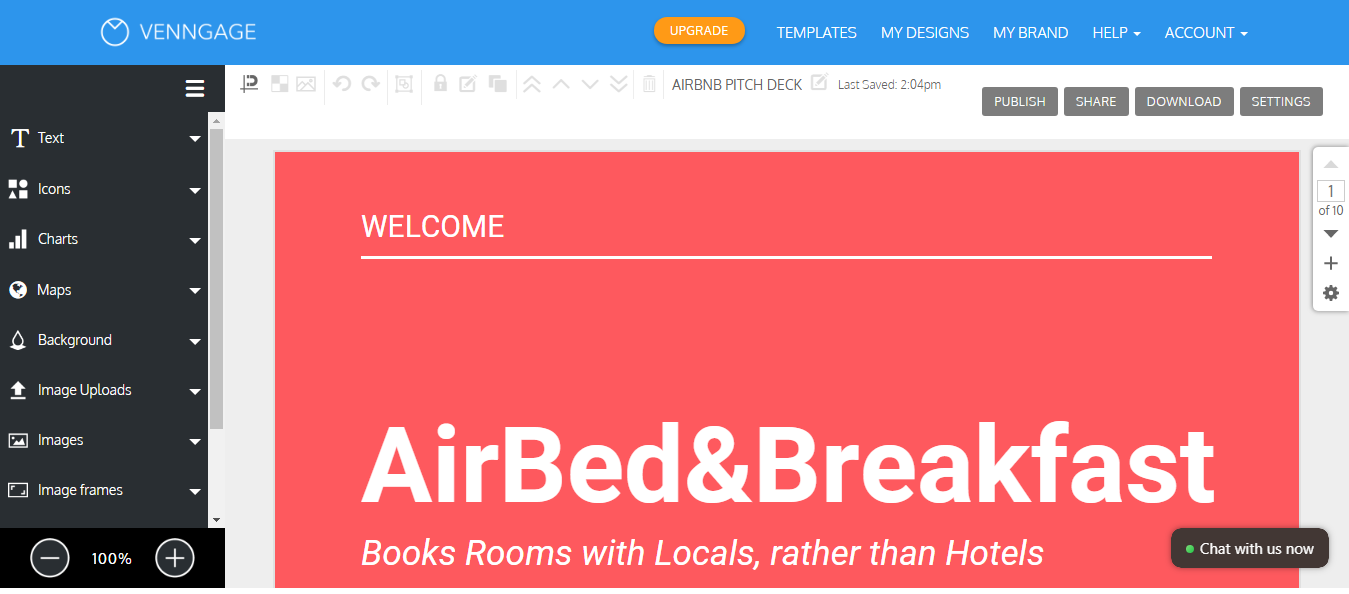 Скриншот (снимок экрана) Venngage