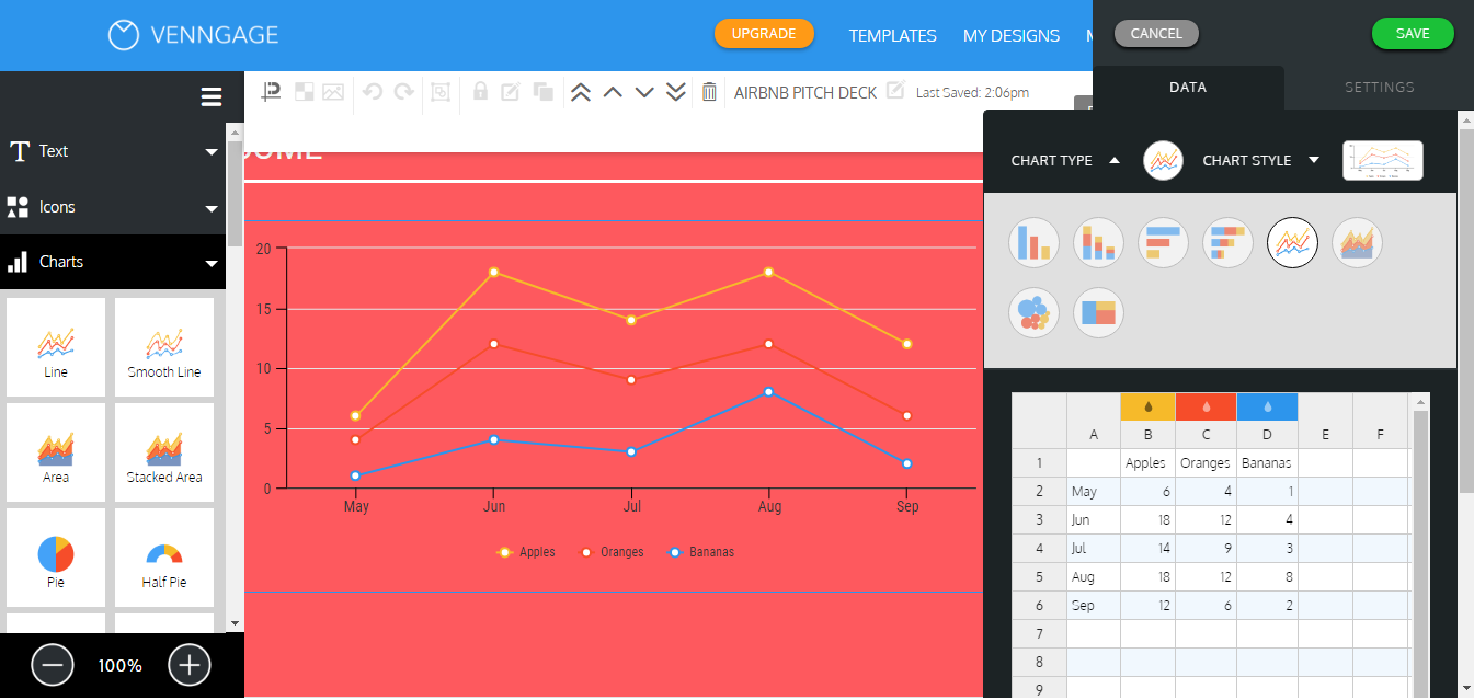 Скриншот (снимок экрана) Venngage
