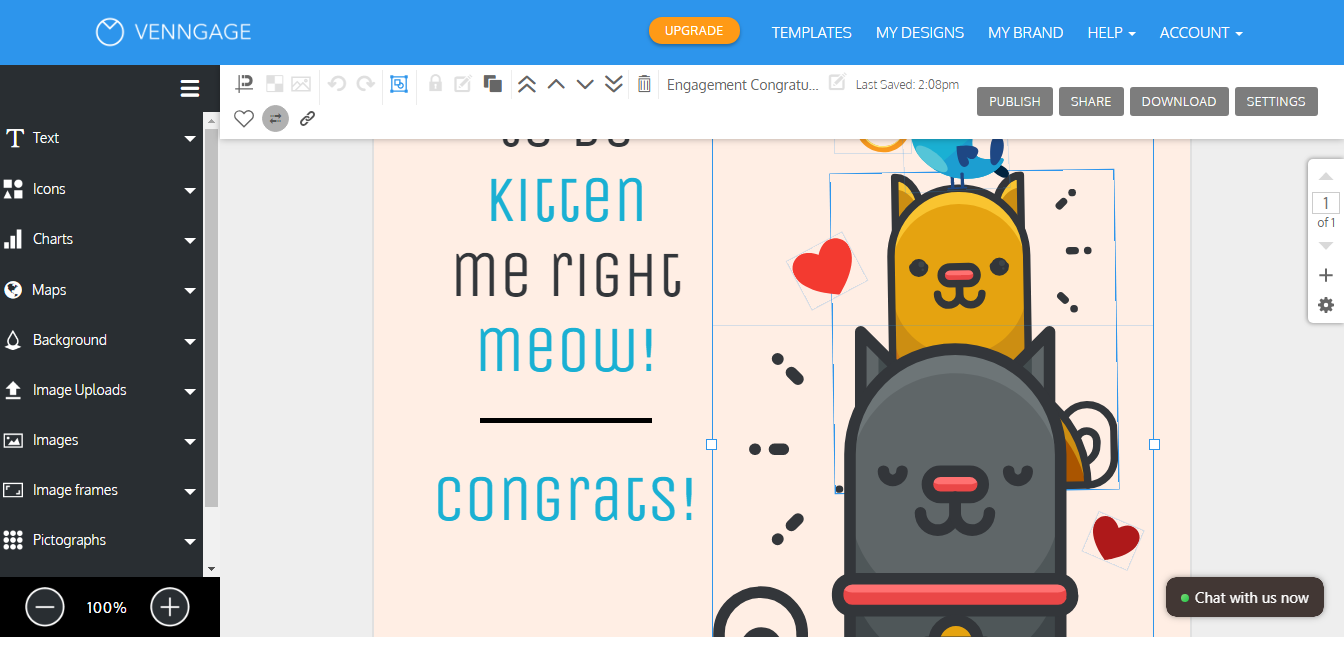 Скриншот (снимок экрана) Venngage