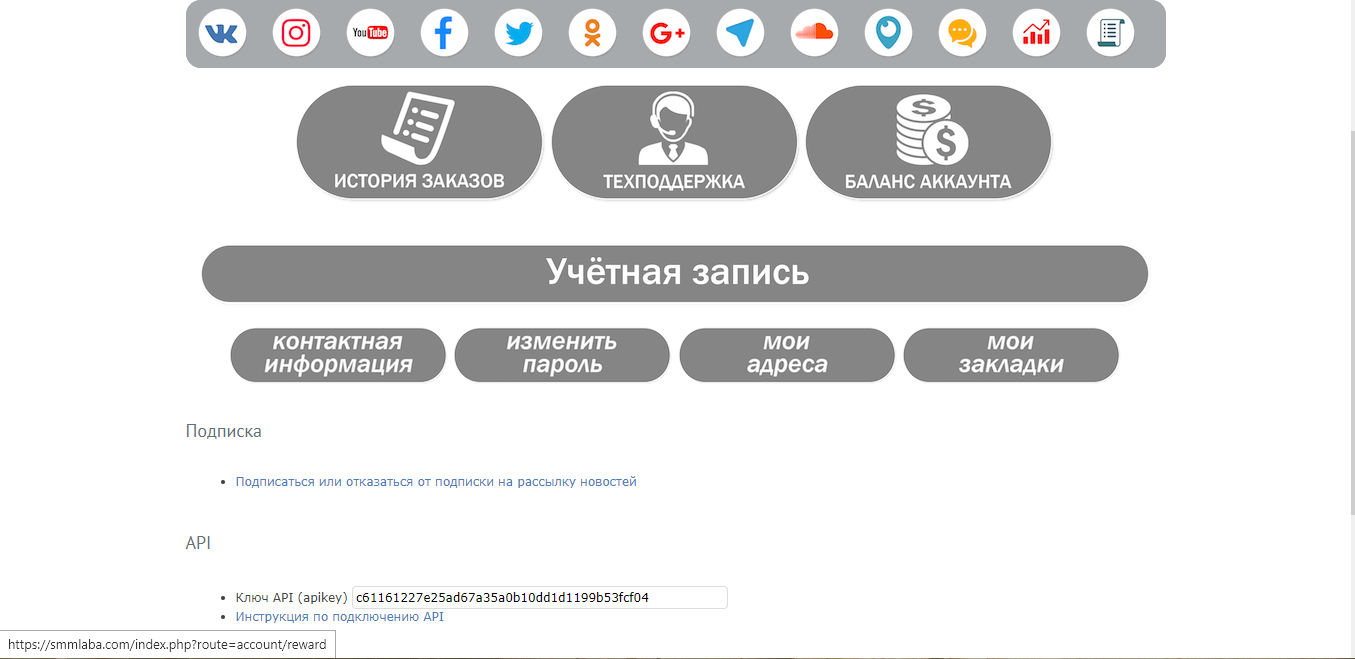 Скриншот (снимок экрана) SMMlaba