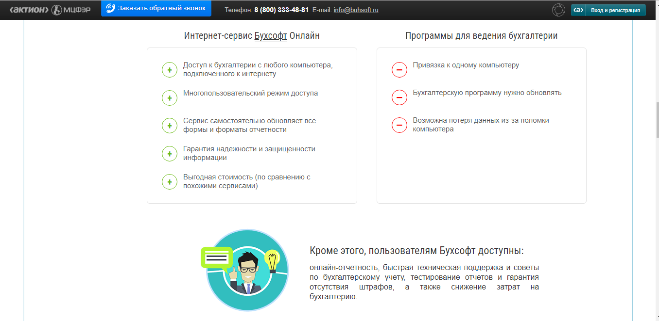 Скриншот (снимок экрана) Бухсофт