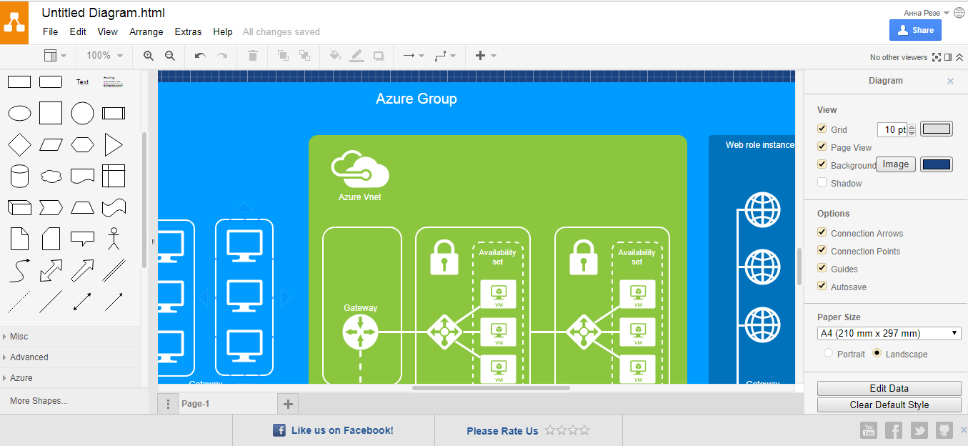 Скриншот (снимок экрана) draw.io
