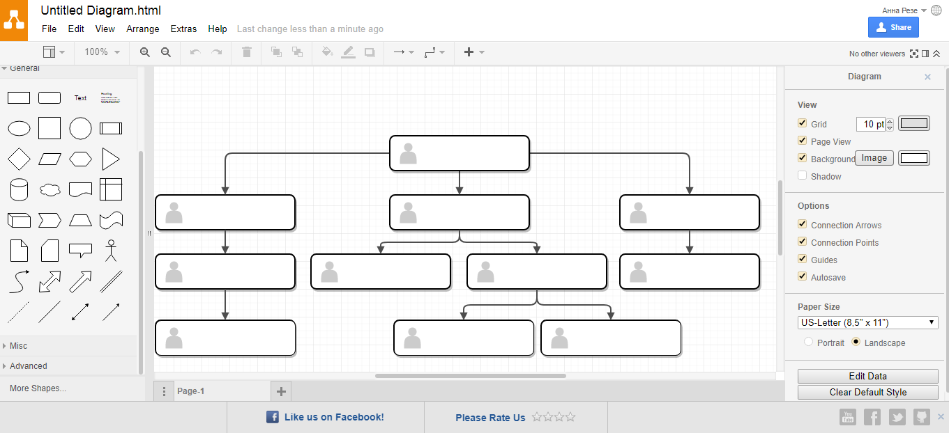 Скриншот (снимок экрана) draw.io