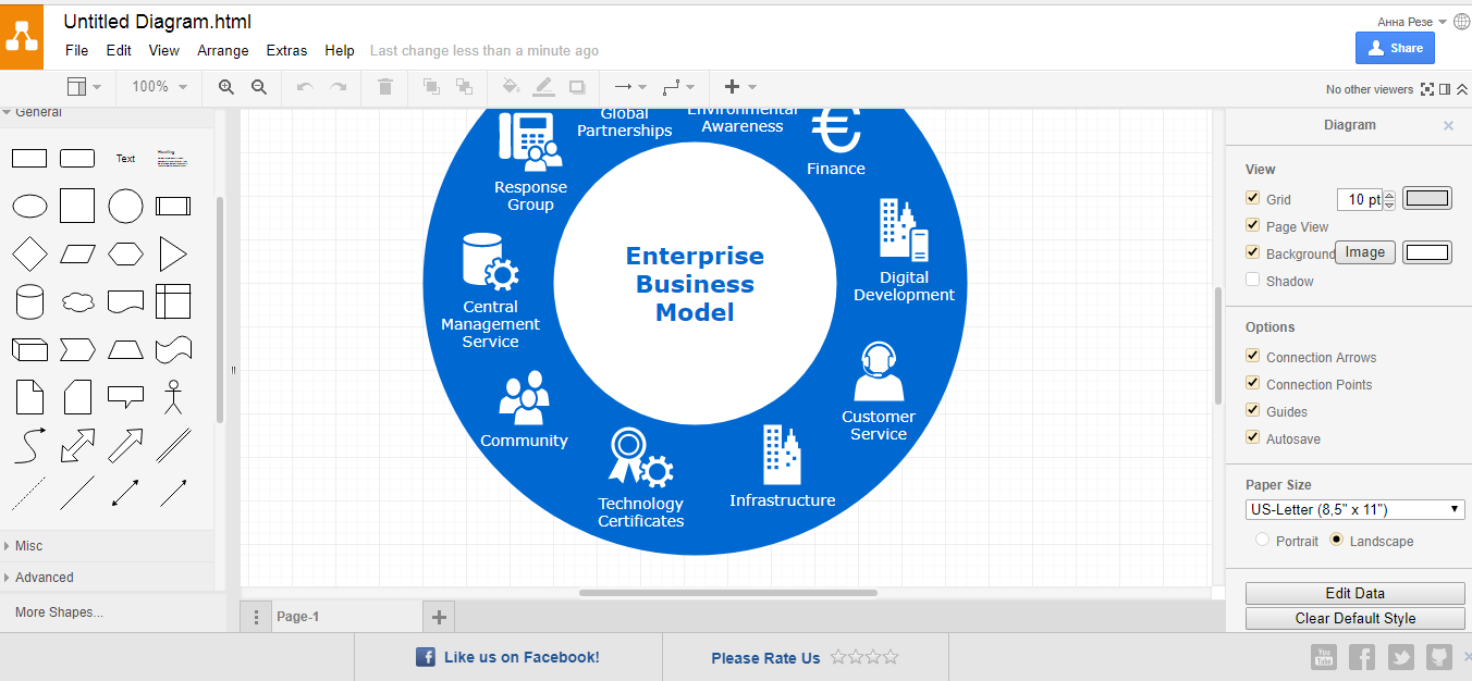 Скриншот (снимок экрана) draw.io