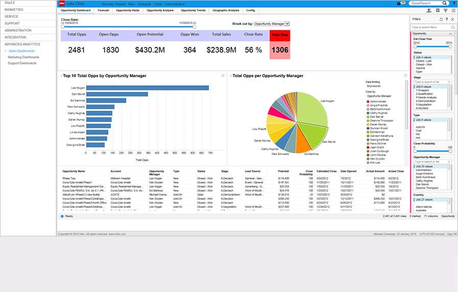 Скриншот (снимок экрана) Infor LN
