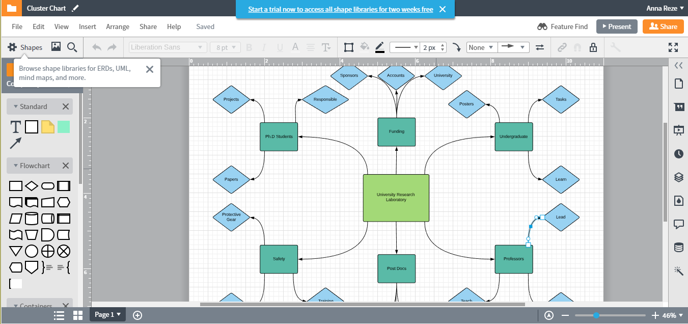Скриншот (снимок экрана) Lucidchart