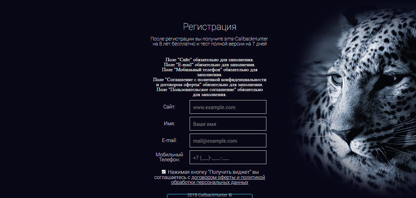 Скриншот (снимок экрана) CallbackHunter