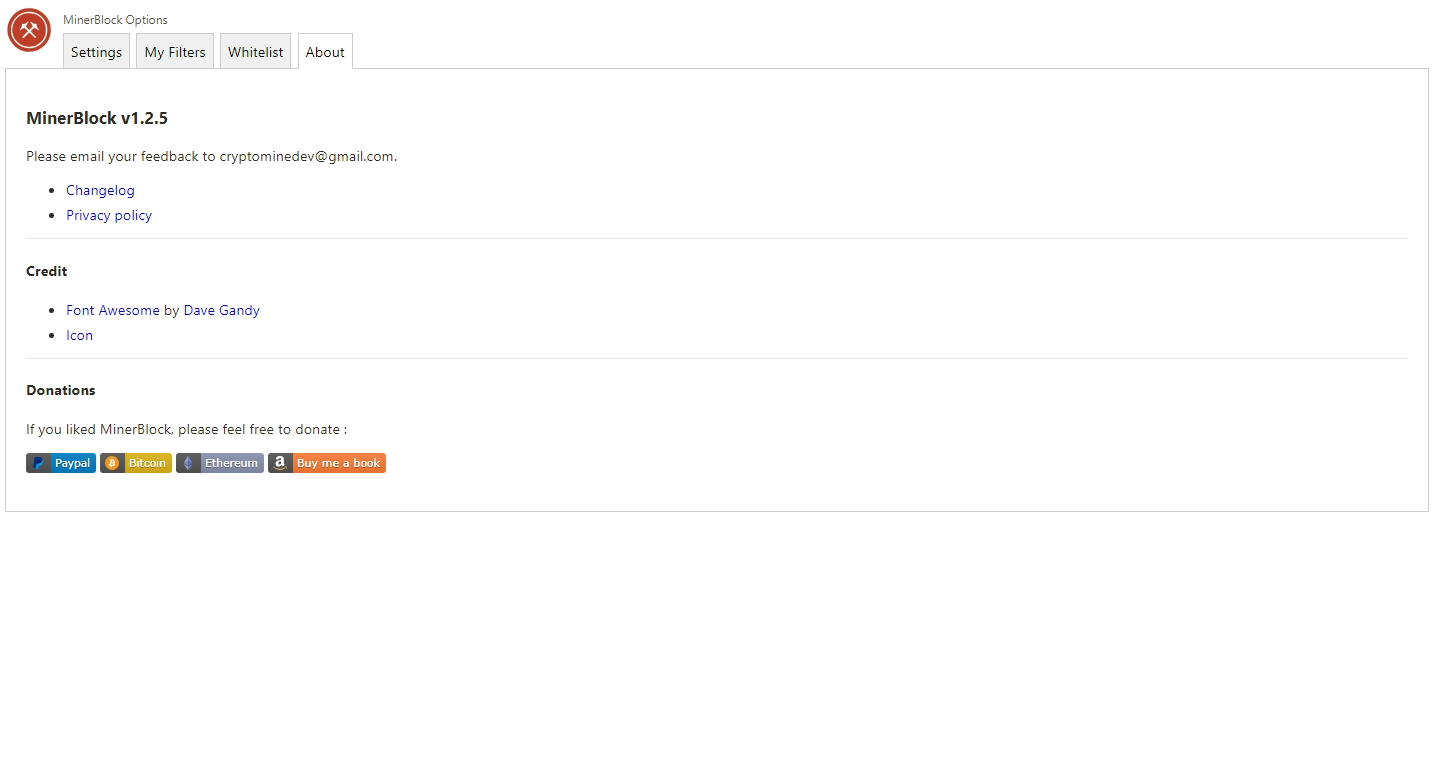 Скриншот (снимок экрана) minerBlock