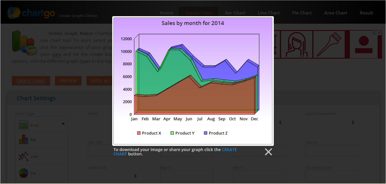 Скриншот (снимок экрана) ChartGo