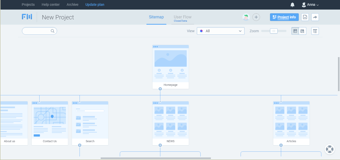 Скриншот (снимок экрана) FlowMapp
