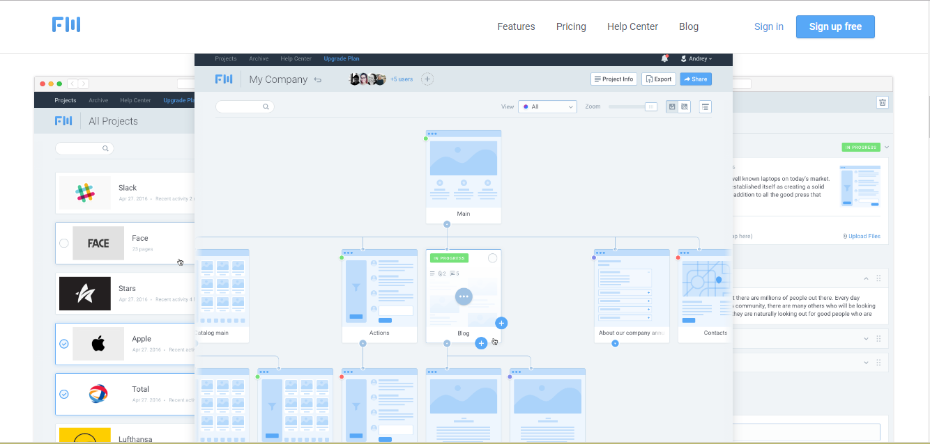 Скриншот (снимок экрана) FlowMapp