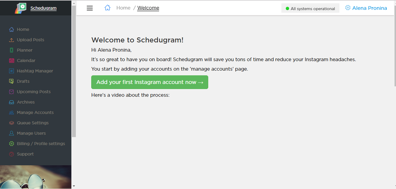 Скриншот (снимок экрана) Schedugram