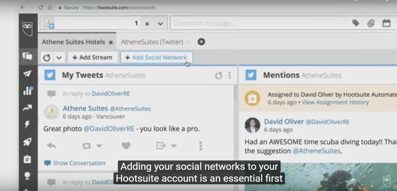 Скриншот (снимок экрана) Hootsuite