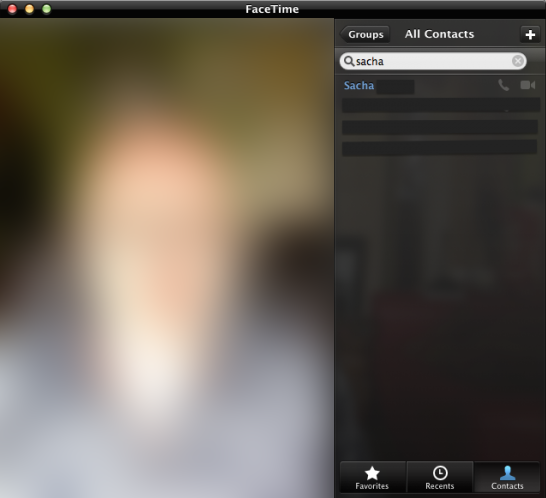 Скриншот (снимок экрана) FaceTime