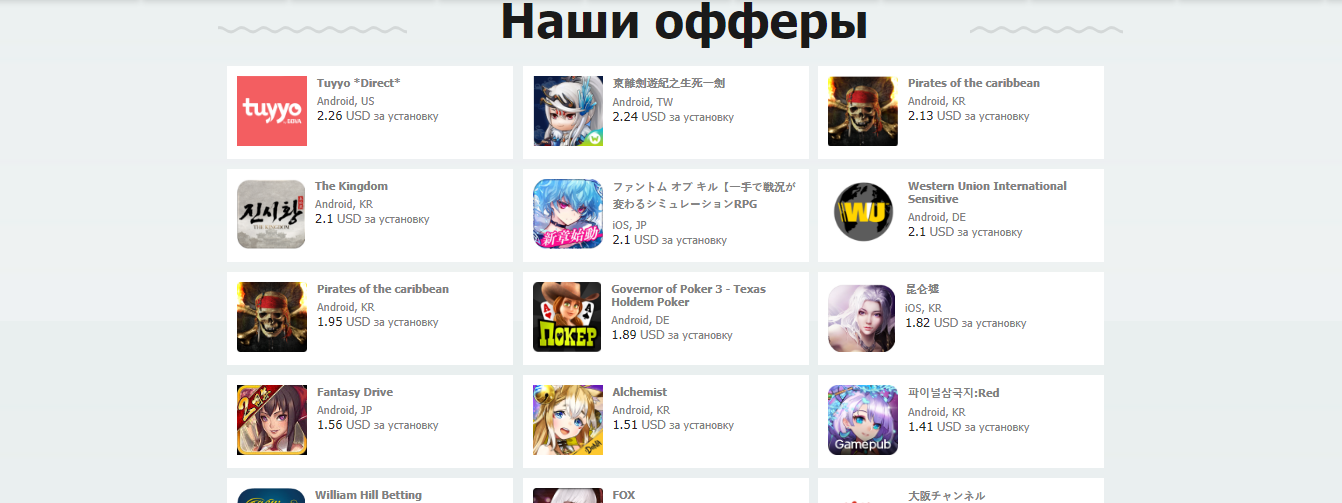 Скриншот (снимок экрана) MobiOffers