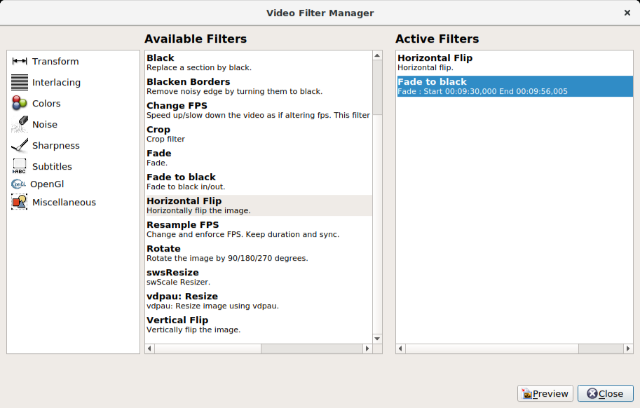 Скриншот (снимок экрана) Avidemux