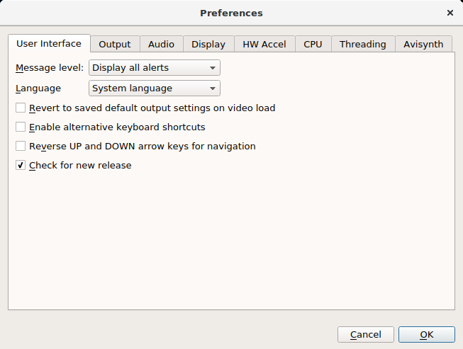 Скриншот (снимок экрана) Avidemux