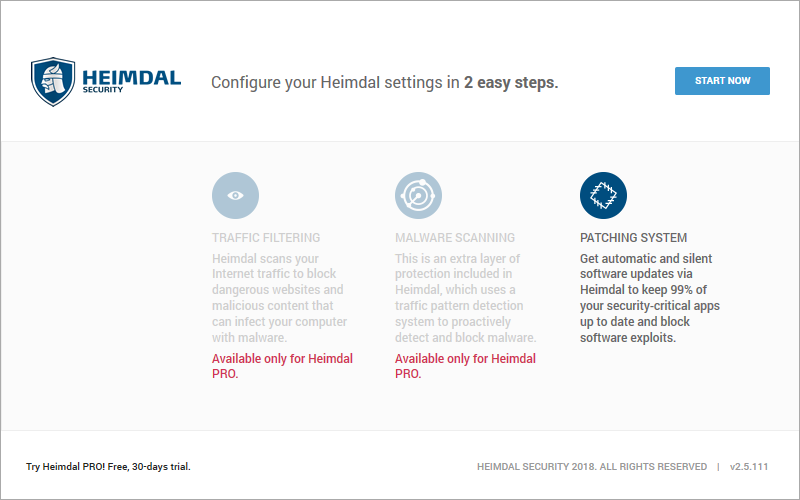 Скриншот (снимок экрана) Heimdal Security