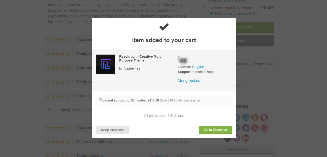 Скриншот (снимок экрана) ThemeForest