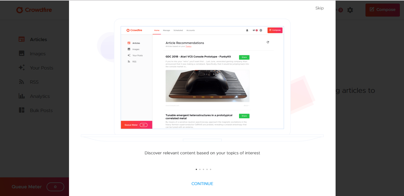Скриншот (снимок экрана) Crowdfire