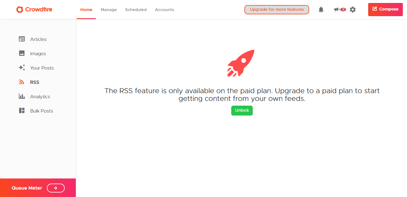 Скриншот (снимок экрана) Crowdfire