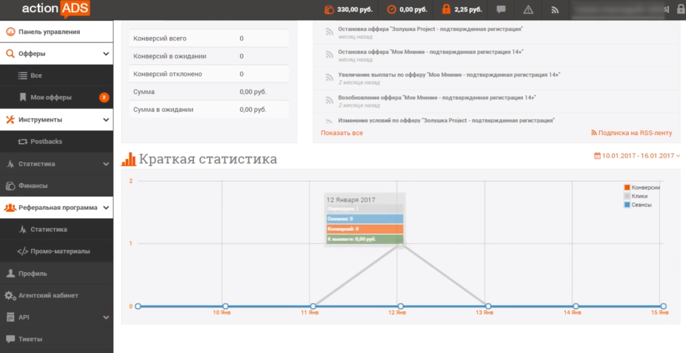 Скриншот (снимок экрана) ActionADS