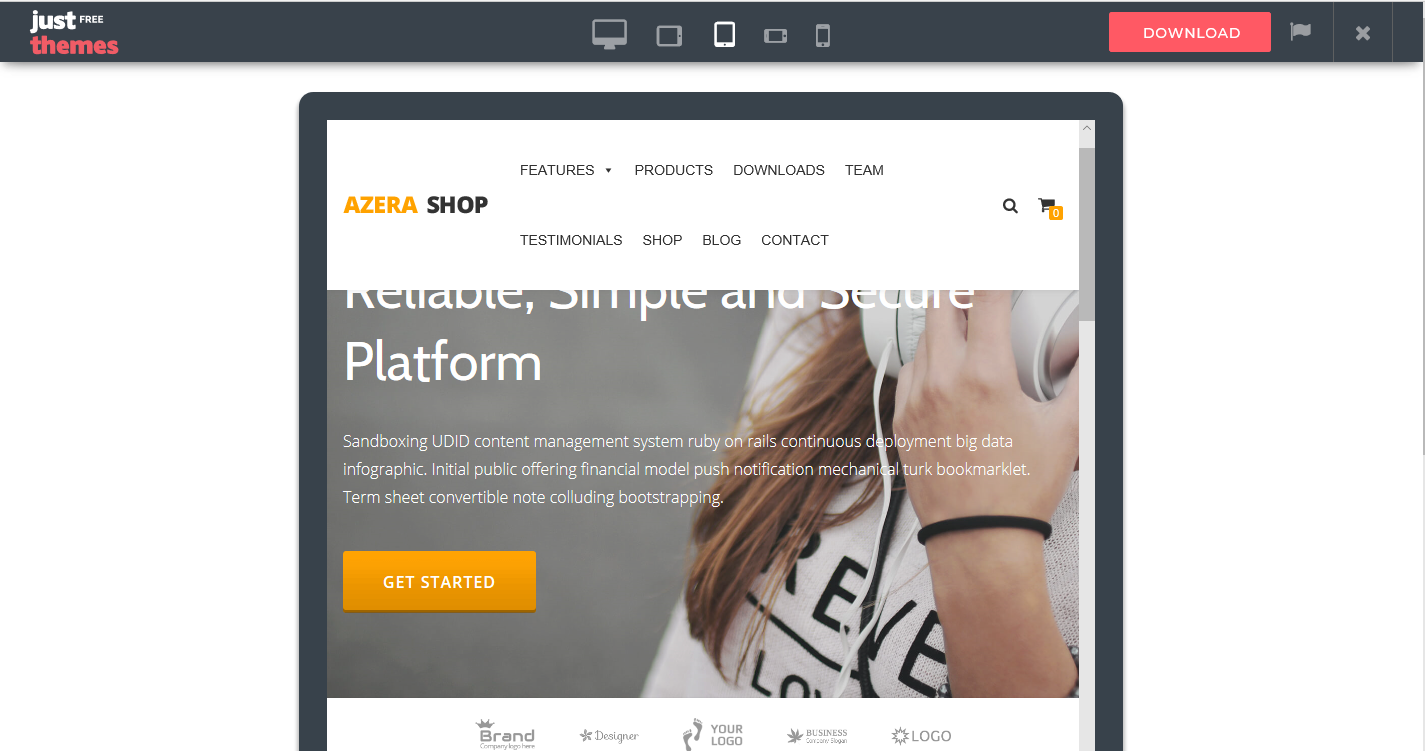 Скриншот (снимок экрана) JustFreeThemes