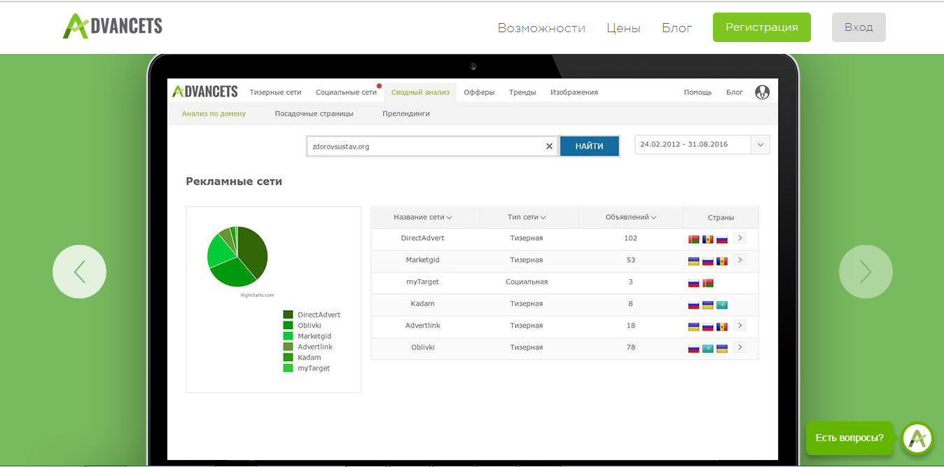 Скриншот (снимок экрана) AdvanceTS