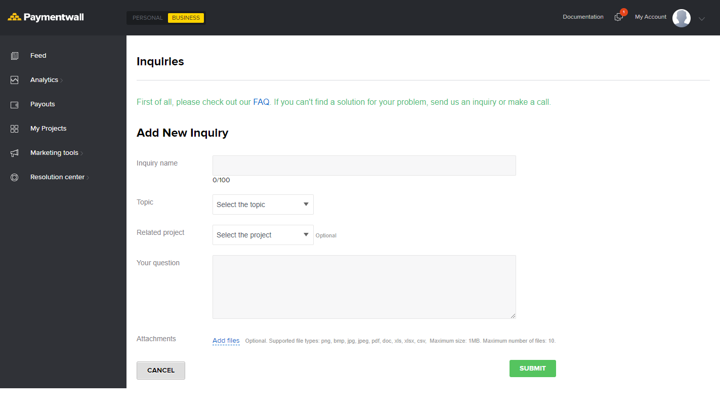 Скриншот (снимок экрана) Paymentwall