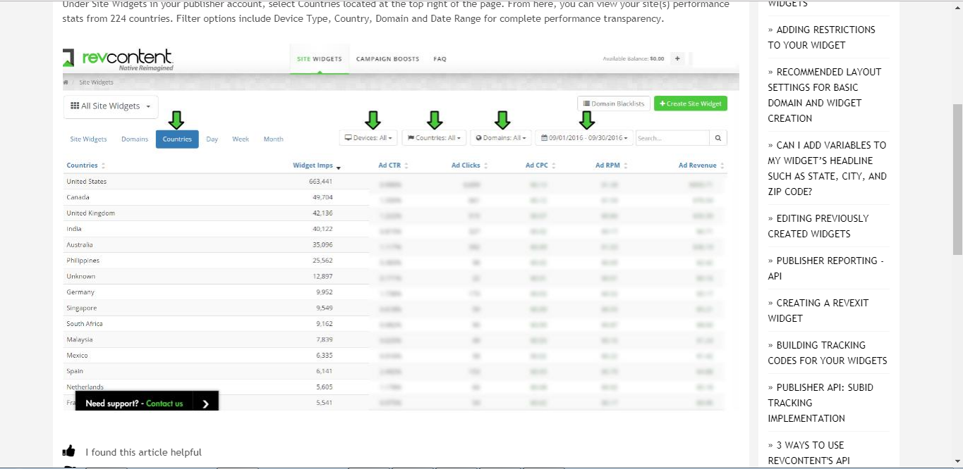 Скриншот (снимок экрана) Revcontent