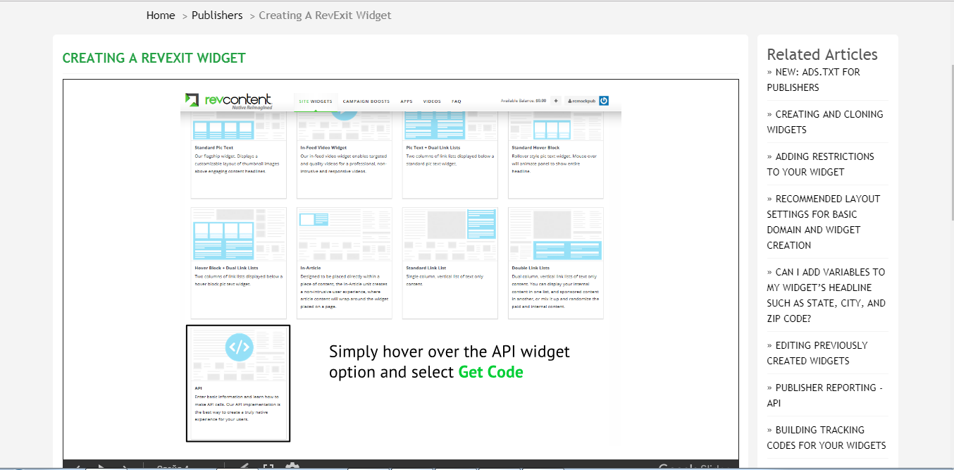 Скриншот (снимок экрана) Revcontent