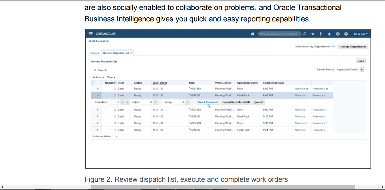 Скриншот (снимок экрана) Oracle ERP