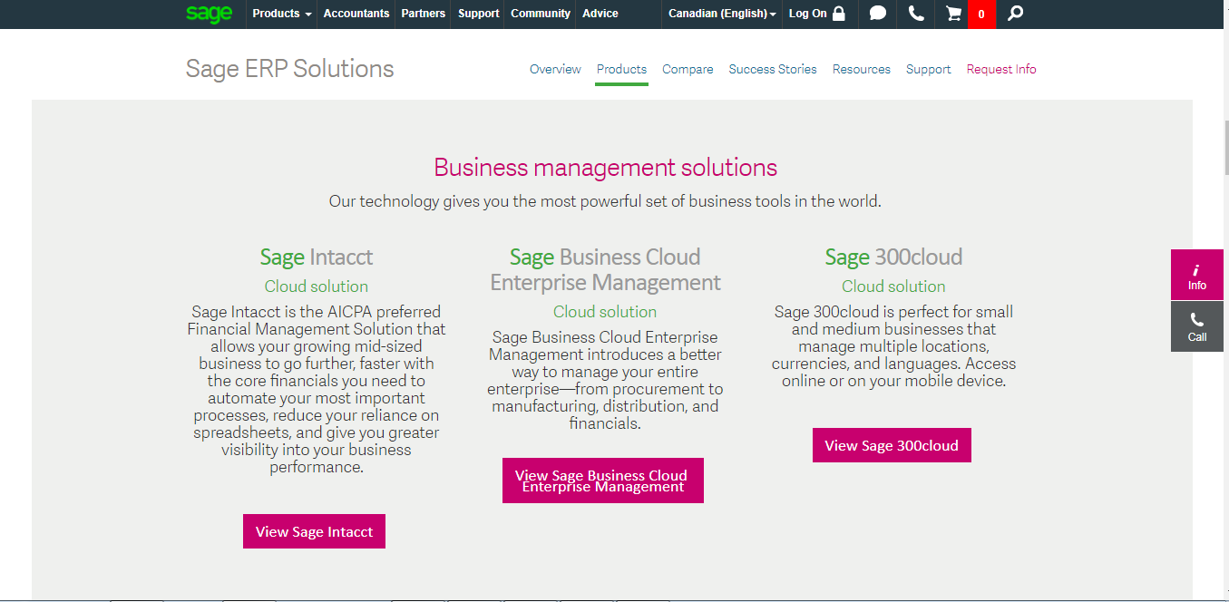 Скриншот (снимок экрана) Sage ERP