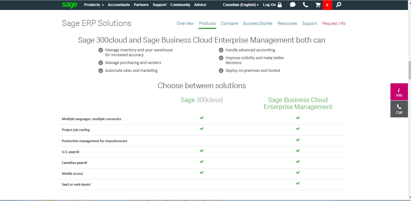 Скриншот (снимок экрана) Sage ERP