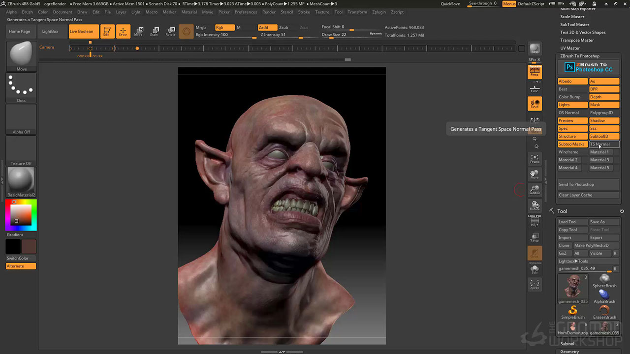 Скриншот (снимок экрана) ZBrush