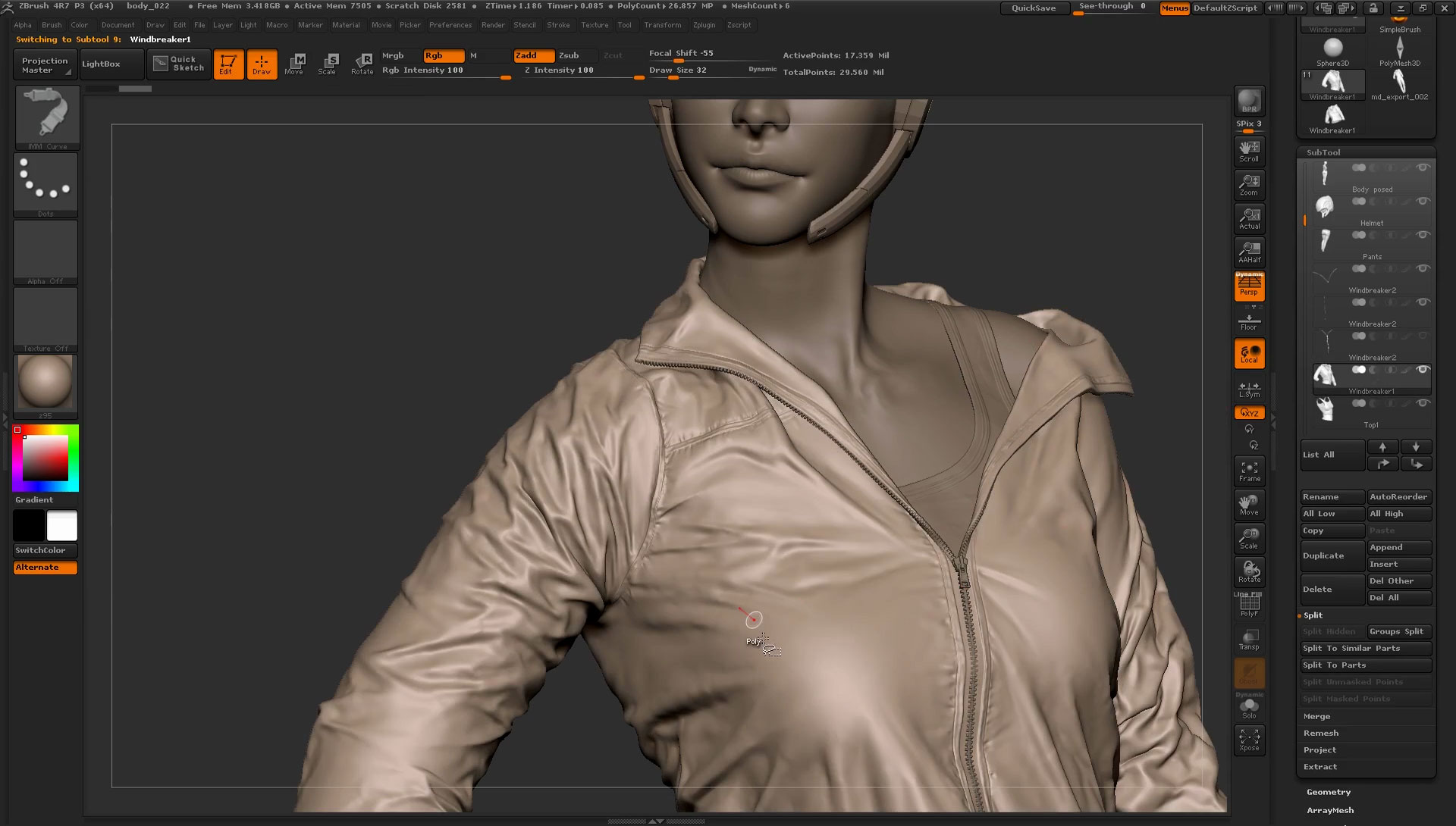 Скриншот (снимок экрана) ZBrush