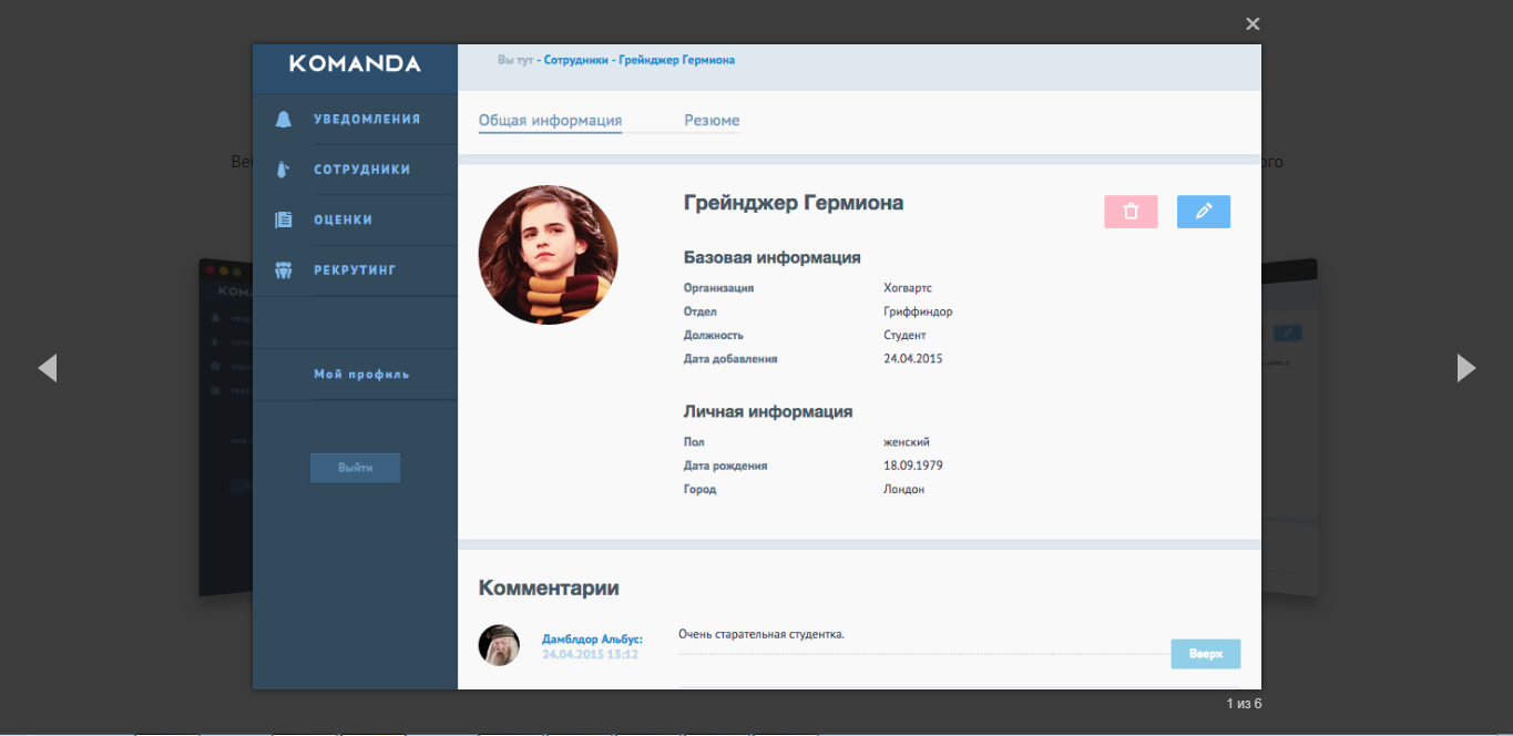 Скриншот (снимок экрана) Komanda