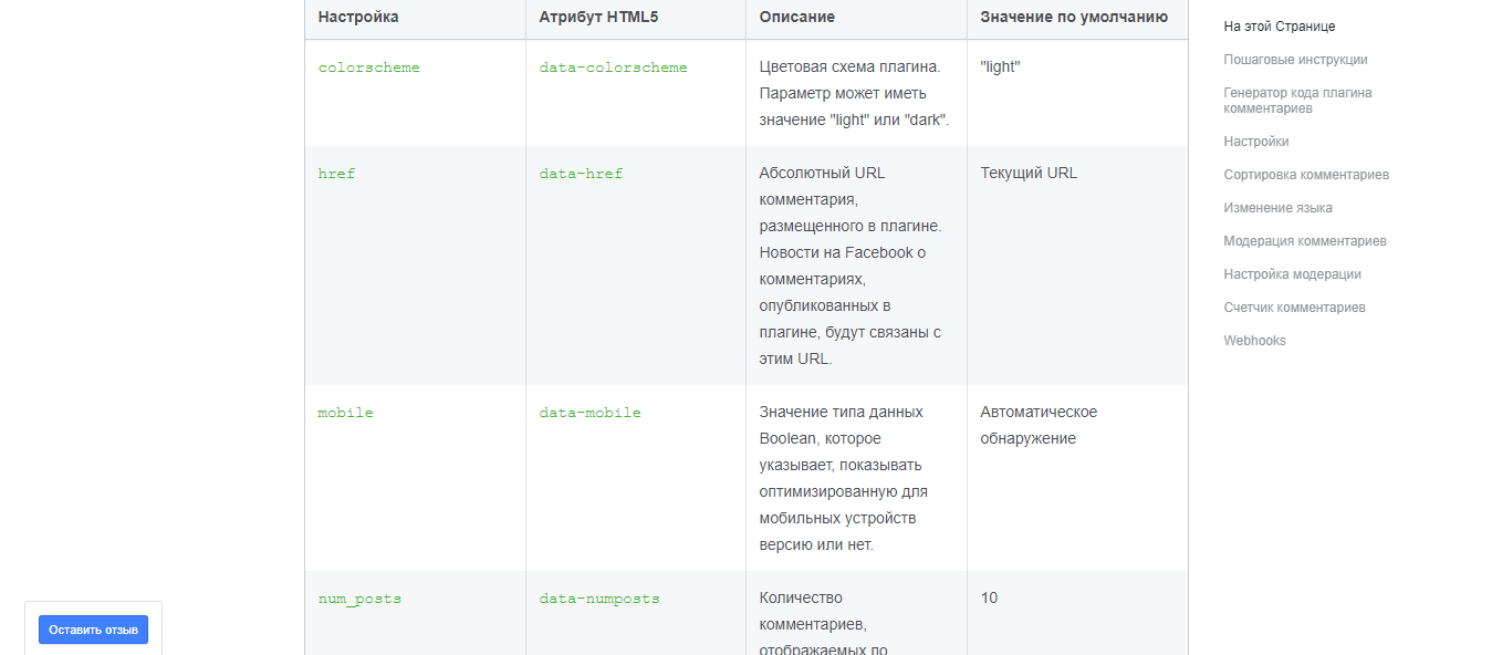 Скриншот (снимок экрана) Виджет комментариев Facebook