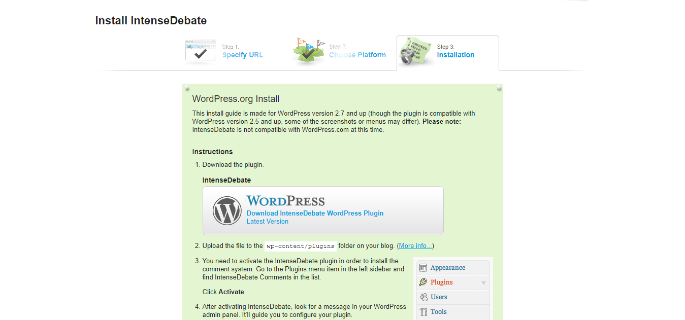 Скриншот (снимок экрана) IntenseDebate