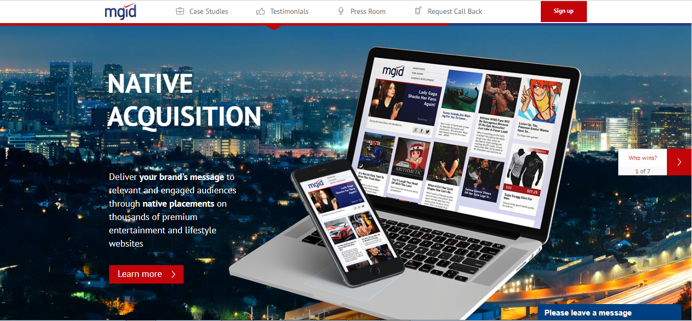 Скриншот (снимок экрана) MGID