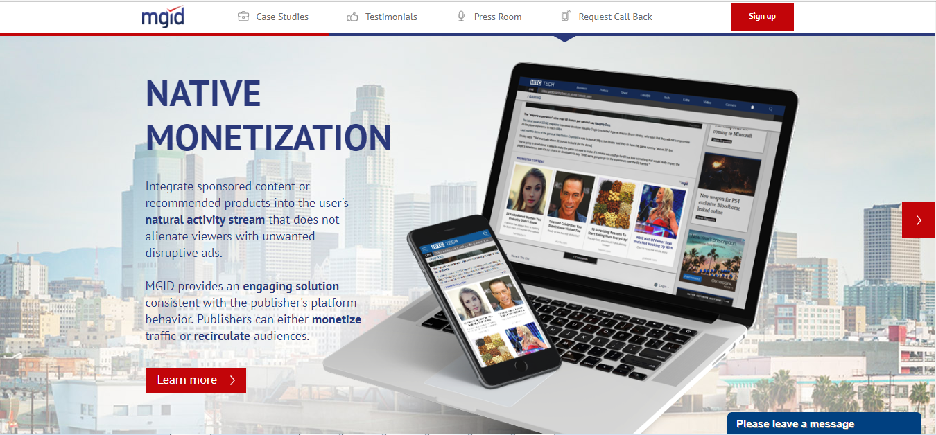 Скриншот (снимок экрана) MGID