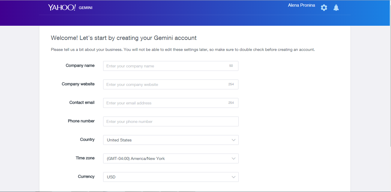 Скриншот (снимок экрана) Gemini Yahoo