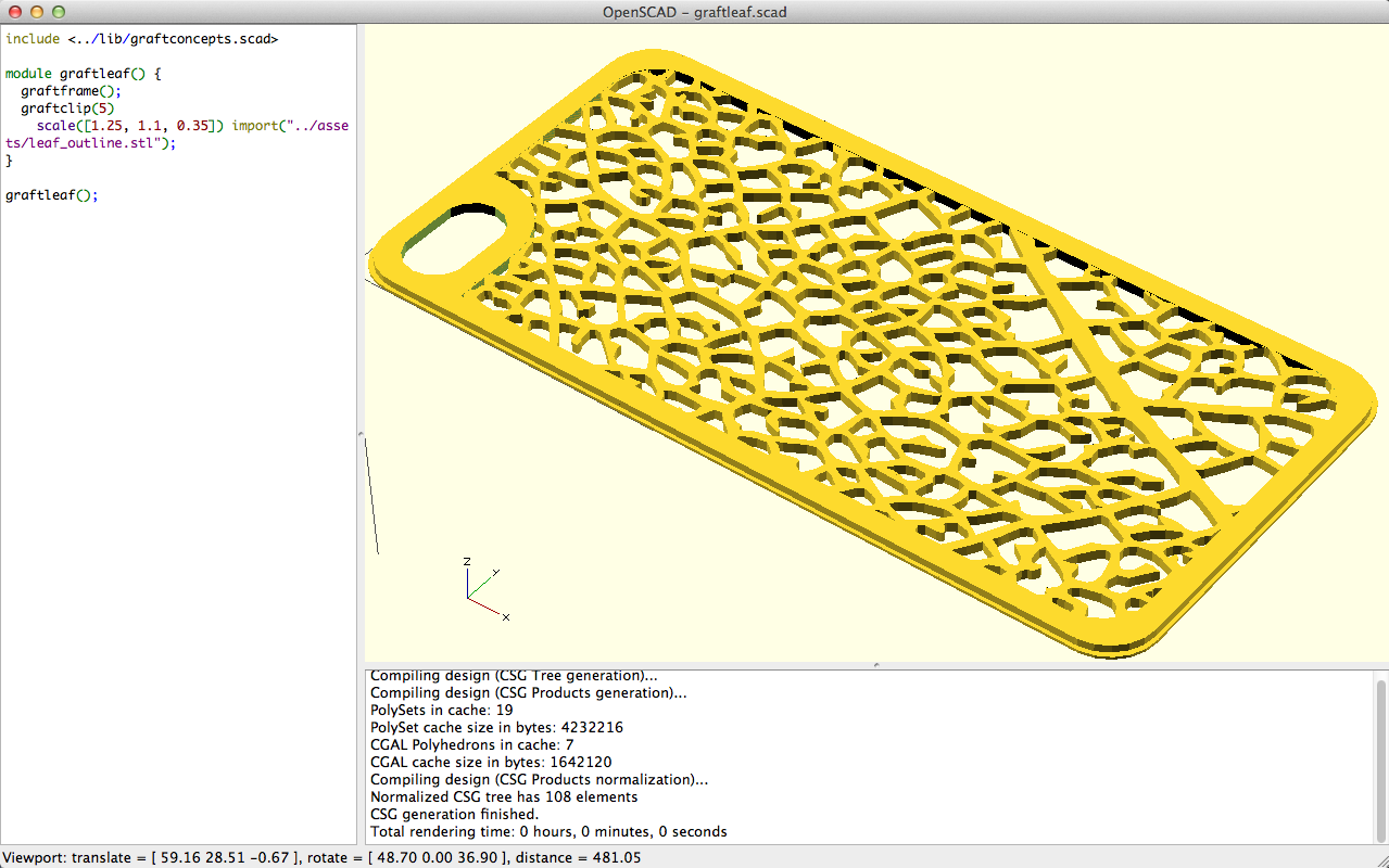 Скриншот (снимок экрана) OpenSCAD