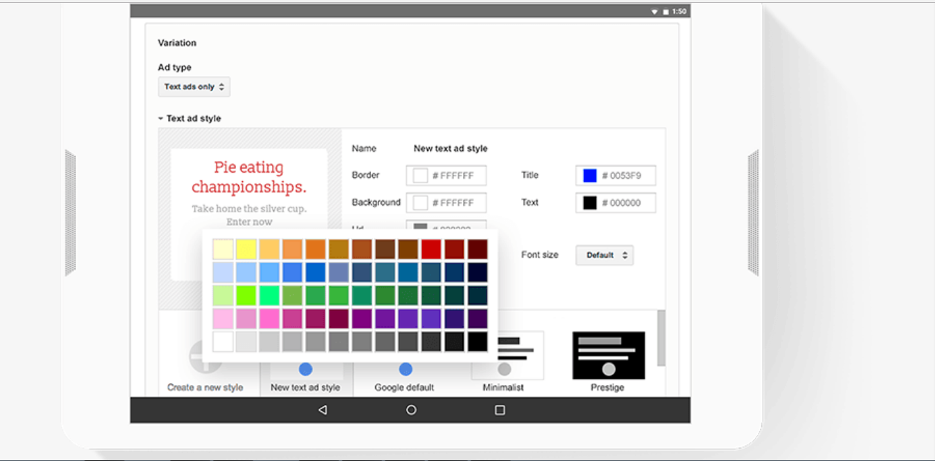 Скриншот (снимок экрана) Google AdSense