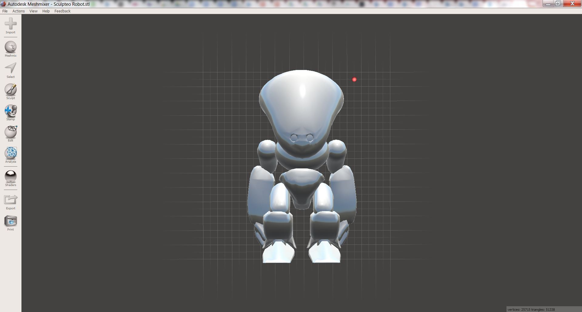 Скриншот (снимок экрана) Meshmixer