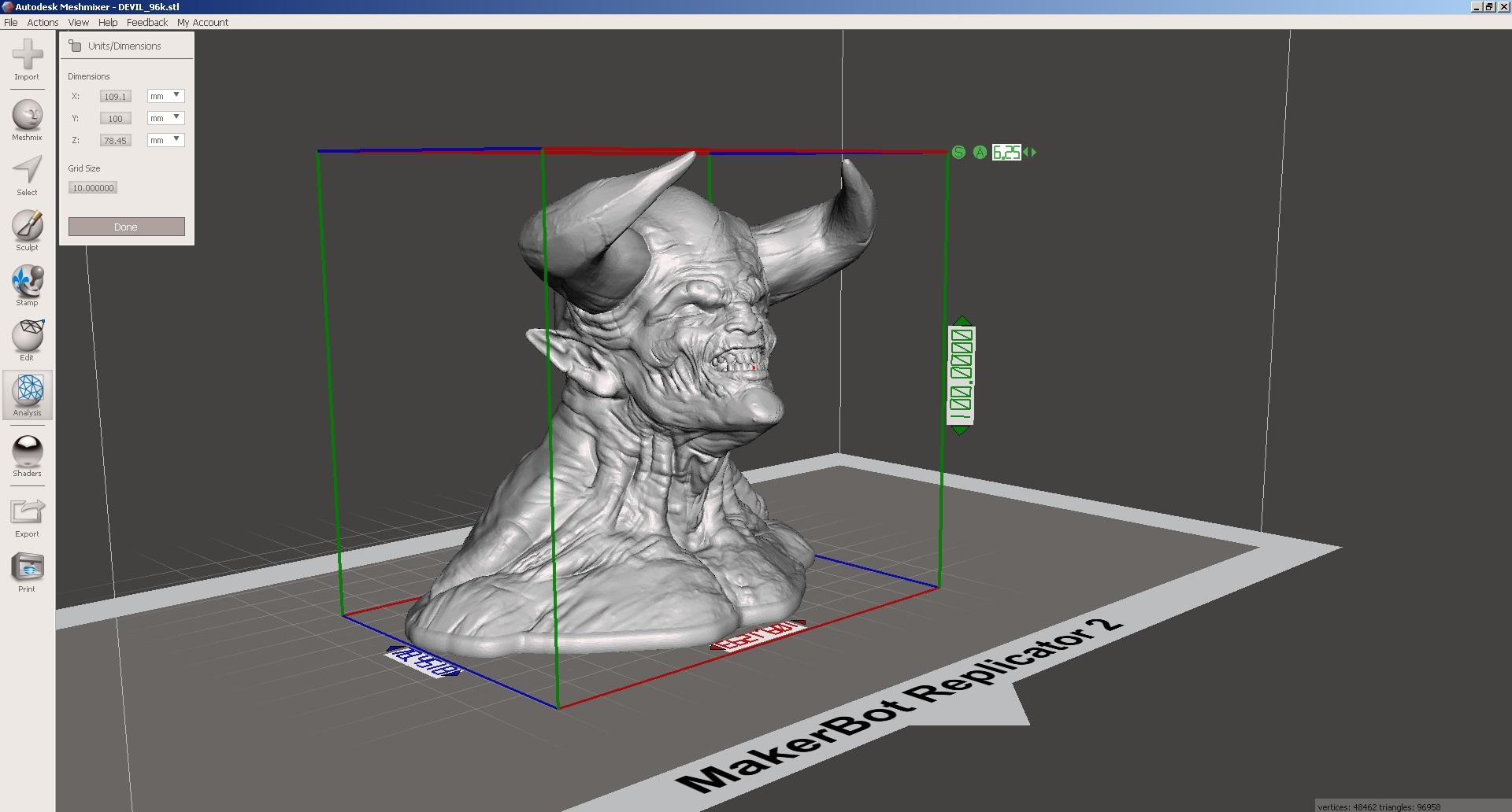 Скриншот (снимок экрана) Meshmixer