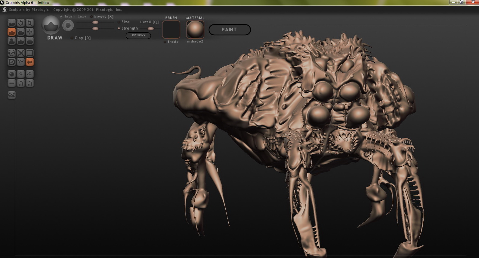 Скриншот (снимок экрана) Sculptris