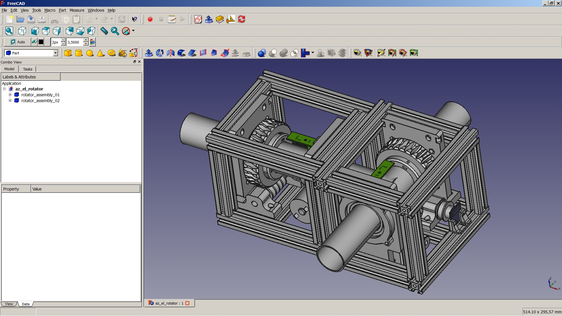 Скриншот (снимок экрана) FreeCAD