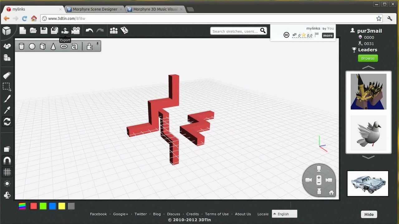 Скриншот (снимок экрана) 3DTin